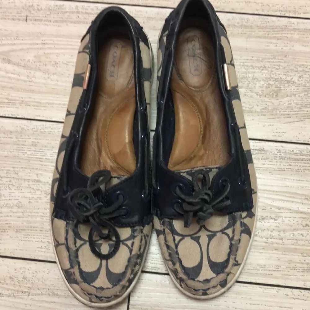 Coach Richelle boat shoes navy coach logo 7